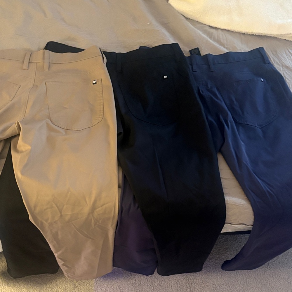 Travis Mathew Golf Pants in Khaki, Black, and Navy Blue - Picture 3 of 3